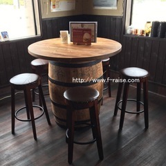 レア　年代物ビンテージウイスキー樽　テーブル の画像