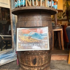 レア　年代物ビンテージウイスキー樽　テーブル の画像