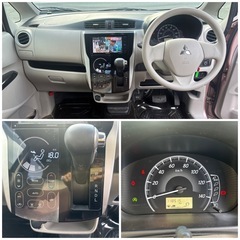 ⛄️4WD🉐H29三菱ekワゴンM 検8/1/15 11.8万kmナビ、Bカメラの画像