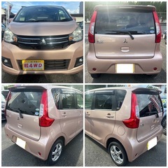 ⛄️4WD🉐H29三菱ekワゴンM 検8/1/15 11.8万kmナビ、Bカメラの画像