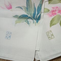 未使用保管品　大判花柄2重ガーゼハンカチ　6枚セット　の画像