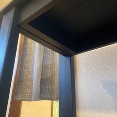 【0円】長細い木製テーブル　ブラック　の画像