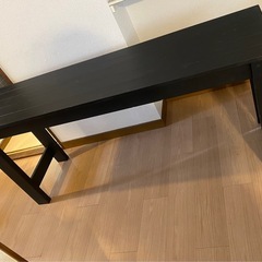 【0円】長細い木製テーブル　ブラック　の画像
