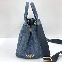 NR73　md18502tm 【PRADA】 ミニカナパトート　デニム×ゴールド金具　B2439Gの画像