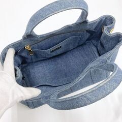 NR73　md18502tm 【PRADA】 ミニカナパトート　デニム×ゴールド金具　B2439Gの画像