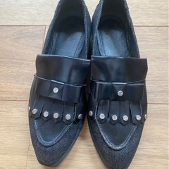 DIESEL ディーゼル　36 約23cm デニム　レザー　フリンジ　ローファーの画像