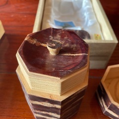 桜皮細工　八角茶筒　本けやき　伝統工芸品　秋田　くさ忠　茶筒の画像