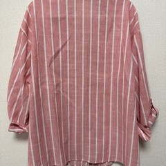 SHIEN リネン風ストライプシャツ　サイズL　の画像
