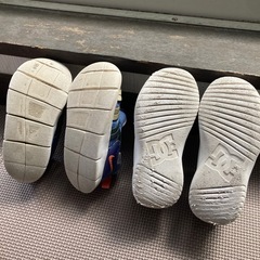 16cm２足　NIKEダイナモフリー、DC キッズ　スニーカー　シューズの画像