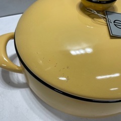 Alice アリス ホーロー鍋 両手鍋 オシャレ カジュアル レトロ シンプル 暖色 イエロー 25cm 1101-016の画像