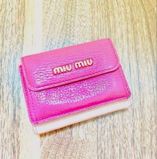 【美品】Miu Miu 三つ折り バイカラー 財布