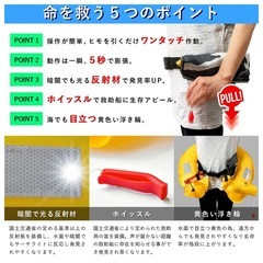 ライフジャケット 手動/自動膨張式 ベルトタイプ CE認証取得済の画像