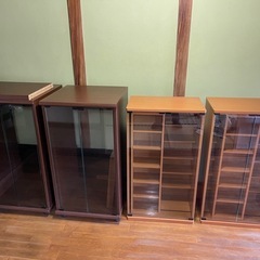 [高級AV収納]HAMILeX オーディオラック2台＋CD/DVDキャビネット2台セット|ハヤミ工産製・美品・引取限定・キャスターありの画像