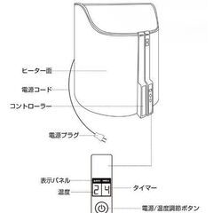 パネルヒーター 足元ヒーター 暖房器具 省エネ リモコン付き 冷え対策の画像