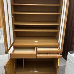 ★リユースのサカイ千葉中央店★  食器棚 ブラウン H180×D45×W95 クリーニング済み TC5180の画像