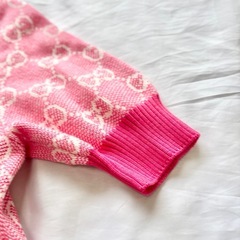 【３日まで　値下げ可能　極美品】　グッチ　GGパターン　ジャガード　ニットワンピース　ピンクの画像