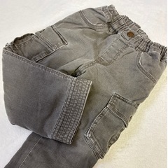 美品 moujonjon 裏モコパンツ グレー 100cm 冬　防寒　暖かいの画像