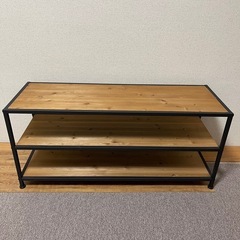 ヴィンテージ風ブラウンテレビ台・テレビボード・収納棚の画像