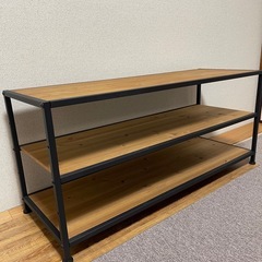 ヴィンテージ風ブラウンテレビ台・テレビボード・収納棚の画像