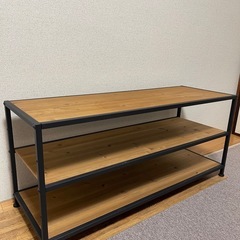 ヴィンテージ風ブラウンテレビ台・テレビボード・収納棚の画像