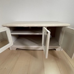 【受渡し予定決定】【ニトリ】TVボード リズバレー SLM32V WH／ホワイト／幅80cm テレビ台の画像