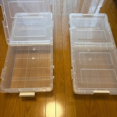 キャスター付きベッド下収納　2個セットの画像