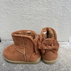 【14cm】ムートン調 バックリボンブーツの画像