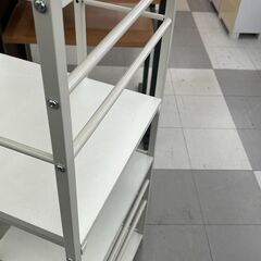 ★リユースのサカイ千葉中央店★  PCデスク ホワイト H121×D50×W100 クリーニング済み TC5191の画像