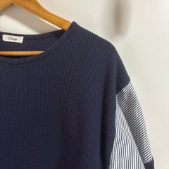 異素材切り替えカットソーꕤ.·*.ワッフルLLの画像