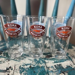 ハワイKona Brewing Co. ビッグウェーブグラス3個350mlレア非売品の画像