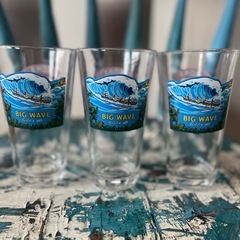 ハワイKona Brewing Co. ビッグウェーブグラス3個350mlレア非売品の画像