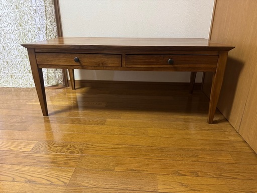 ローデスク チーク 無垢材 高さ40 低い机 天然木 チークスタイリッシュデスク ロータイプ