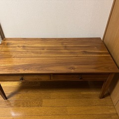 ローデスク チーク 無垢材 高さ40 低い机 天然木 チークスタイリッシュデスク ロータイプ の画像