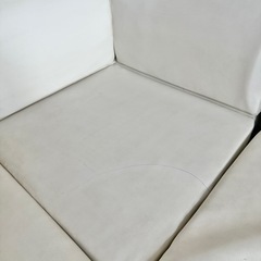 ローソファ レザー オフホワイト 3点セット 使用感ありの画像