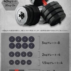 ダンベル 40kgセットの画像