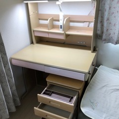 システムディスク　学習机　村内家具  ピンク　取扱説明書ありの画像