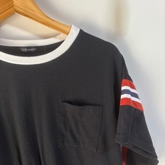 肩ライン入りロング丈TシャツLの画像