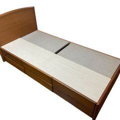 美品 フランスベッド シングルサイズ ベッドフレーム 収納付きの画像