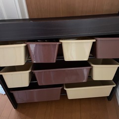 アイリスオーヤマ おもちゃ箱 天板付き ブラウンの画像