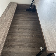 収納付きダークブラウンローテーブル（リフトアップ式）の画像