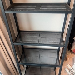 スチールラック　本棚　4段　濃グレーの画像