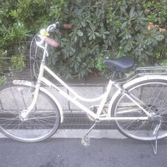 整備済み中古自転車　26インチ　税別￥11.800-　LEDオートライト　外装６段　べージュ1101の画像