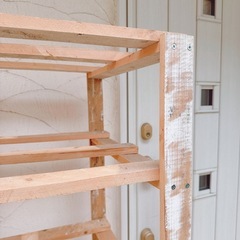 ハンドメイド木製棚の画像