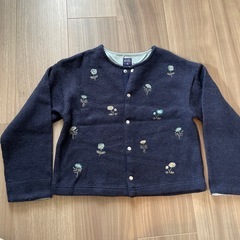 HAKKA紺カーディガン130cmの画像