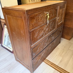 軽井沢彫　箪笥　下部の画像