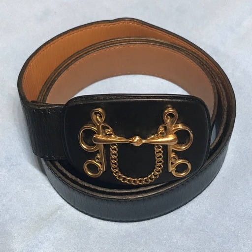 正規品 ヴィンテージ エルメス ホースビット リバーシブル ベルト 黒×ベージュ