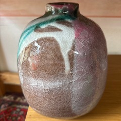 清水焼 レトロな花瓶２個 陶器製の画像