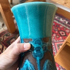 清水焼 レトロな花瓶２個 陶器製の画像