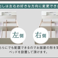 シングルベッド　引き出し収納付
の画像