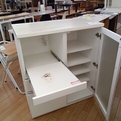 ★リユースのサカイつくば店★TK7107 ニトリ レンジ台 ホワイト H101×D51×W89 クリーニング済みの画像